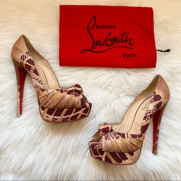 Christian Louboutin Shoes - CHRISTIAN LOUBOUTIN Jenny 150 Bazin Platform Pumps